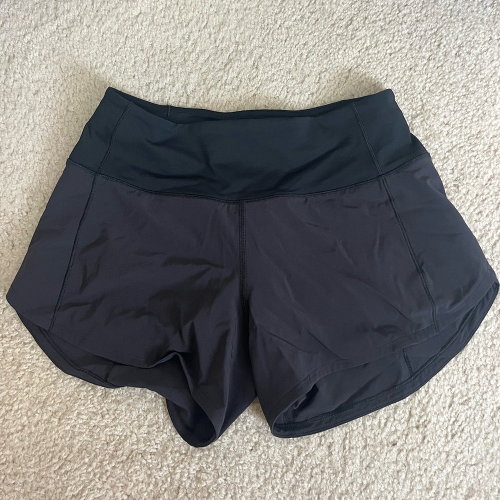Lululemon Athletica 4” Black Speed Up Shorts